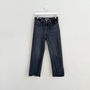 Levi’s Black Denim Jeans Ribcage Straight Button Fly Sz 28